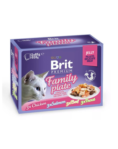 BRIT Premium Jelly fillet Dinner plate Bustine di cibo per gatti in gelatina, gusti misti 48x85 g