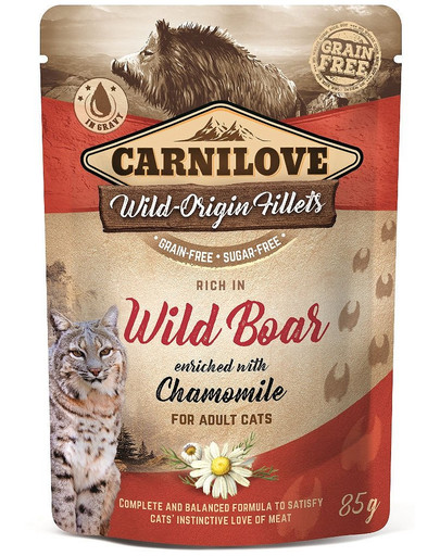 CARNILOVE Wild Boar & Chamomile 24 x 85g per gatti cinghiale e camomilla