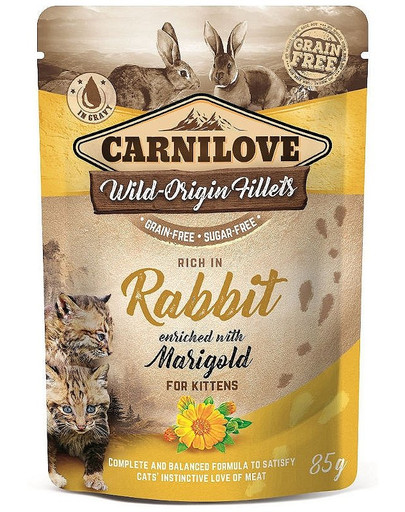 CARNILOVE Rabbit & Marigold 24 x 85g per gatti coniglio con calendula