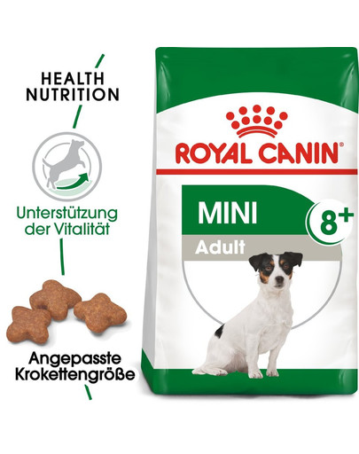 ROYAL CANIN Mini Adult 8+ 800 g per cani anziani da 8 a 12 anni di età, razze di piccola taglia x 15