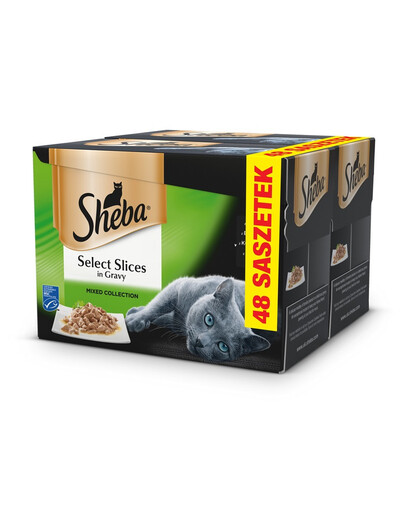 SHEBA Select Slices in Gravy cibo umido per gatti in salsa 48 x 85g