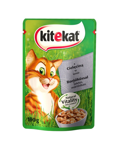 KITEKAT Cibo umido per gatti Vitello in salsa 100g x24