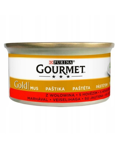 GOURMET Gold Mousse di manzo 24x85g cibo umido per gatti