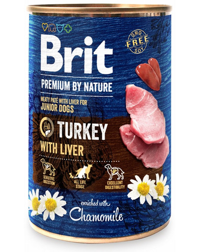 BRIT Premium by Nature Turkey with Liver Junior 6 x 400 g