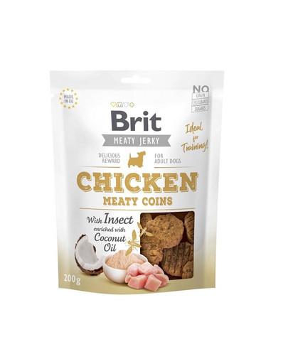 BRIT Jerky Chicken Insect Meaty Coins with Insect 200g