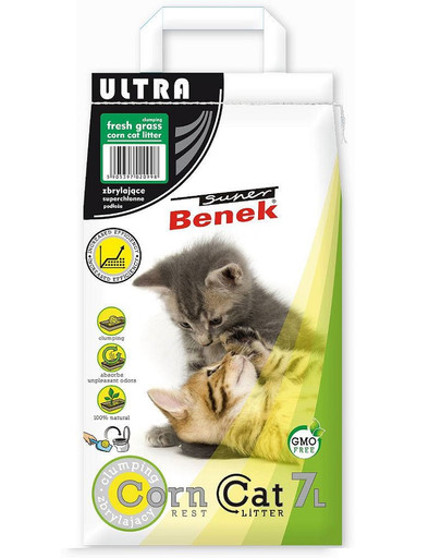 BENEK Super Corn Cat Ultra granella di mais Erba fresca 7 l