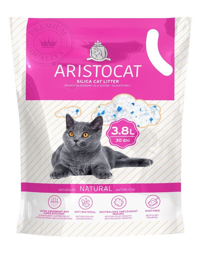 ARISTOCAT PREMIUM Lettiera per gatti in silicio inodore 4x3.8l + APPLAWS in salsa 2x70g GRATIS