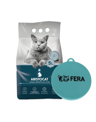 ARISTOCAT Lettiera in bentonite naturale 5l + FERA coperchio universale per scatolette GRATIS