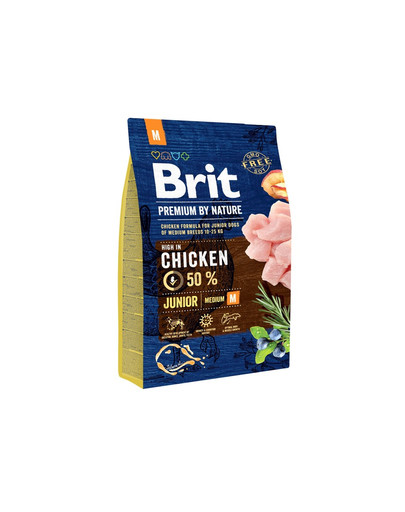 BRIT Premium By Nature Chicken Junior Medium M 3kg
