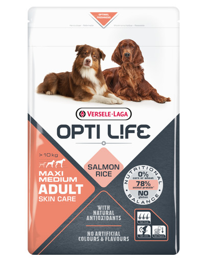 VERSELE-LAGA Adult Skin Care Medium & Maxi - Alimento per adulti per cani di taglia media e grande con pelle sensibile 12,5 kg