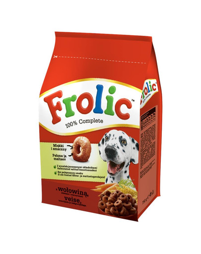 FROLIC 5x750g - cibo secco per cani con manzo, verdure e cereali