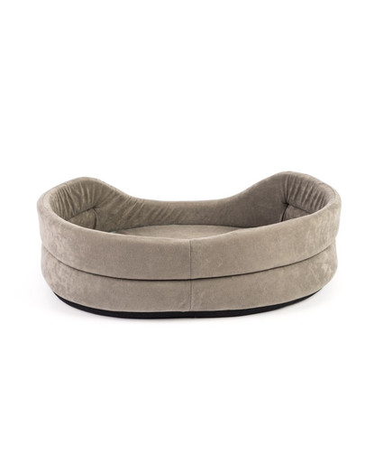 FERA Letto per cani ovale con cuscino 47x38x15 cm grigio