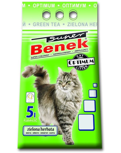 BENEK Super optimum lettiera per gatti a zolle tè verde 5 l