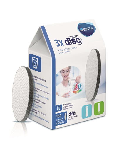 BRITA MicroDisc Filtro per bottiglia e caraffa Fill&Go 3 pezzi
