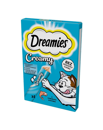 DREAMIES Creamy Leccornia per gatti con delizioso salmone 44x10g
