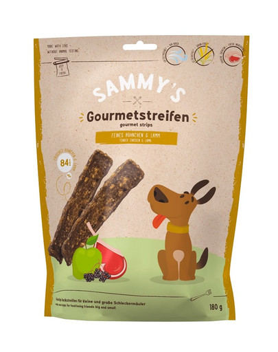BOSCH SAMMY’S Gourmet Stripes Strisce di pollo e agnello 180 g