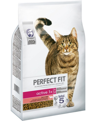 PERFECT FIT Active 1+ Alimento ricco di manzo per gatti adulti 7 kg