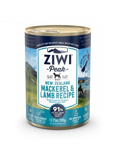 ZIWIPEAK Dog Mackerel & Lamb Sgombro e agnello 390 g