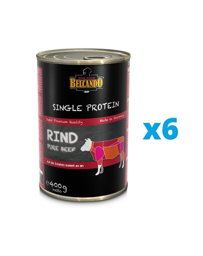 BELCANDO Single Protein Manzo 6 x 400g cibo umido per cani