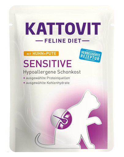 KATTOVIT Feline Diet Sensitive Pollo e tacchino 85g