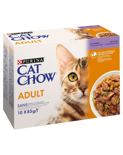 PURINA CAT CHOW Adult Multipack con agnello e fagiolini in gelatina 40x85 g