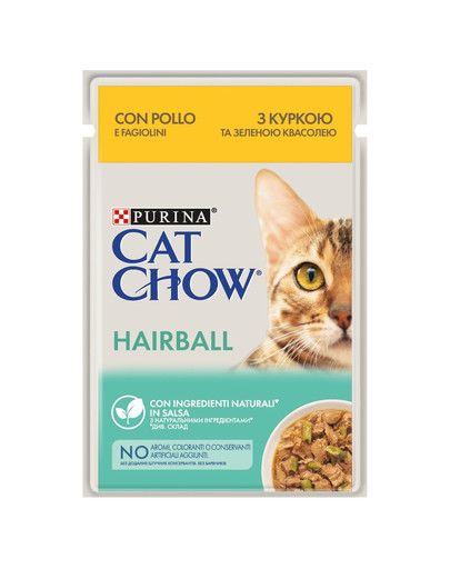 PURINA CAT CHOW Controllo delle palle di pelo con pollo e fagiolini in salsa 26 x 85 g