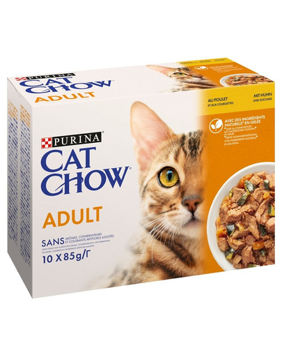 PURINA CAT CHOW Adult Multipack con pollo e zucchine 40x85 g