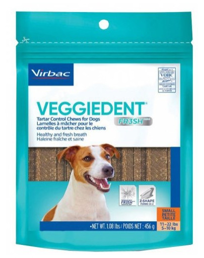 VIRBAC Veggiedent Fresh S (5-10 kg) masticatori per cani 15 pz.