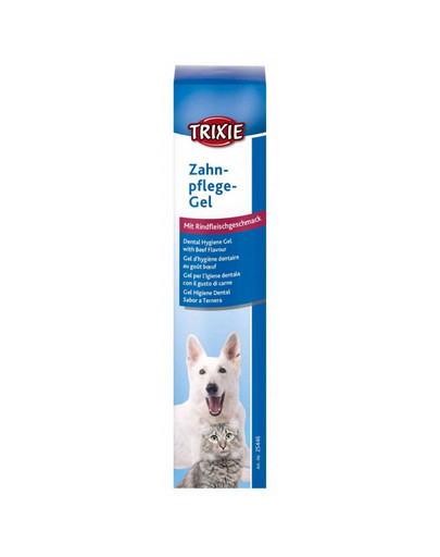 TRIXIE Gel per l'igiene dei denti e delle gengive al gusto di manzo per cani e gatti 100 g