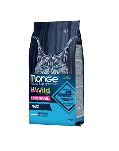 MONGE BWild per gatto adulto spratti 1,5 kg