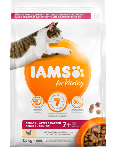IAMS for Vitality alimento per gatti anziani con pollo fresco 1.5 kg