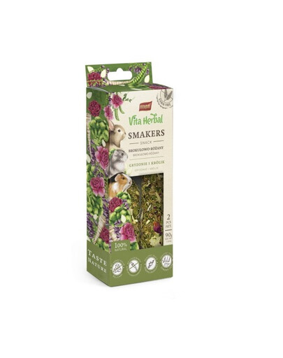 VITAPOL Crocchette al gusto di broccoli e rosa per roditori e conigli 90 g