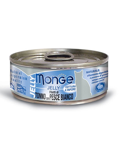 MONGE Jelly 80 g - filetti di tonno con pesce bianco