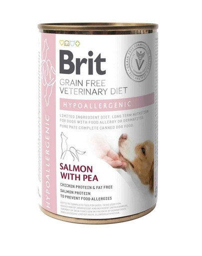 BRIT Veterinary Diet Hypoallergenic Salmon&Pea cibo per cani allergici 6x400g