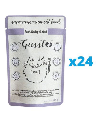 GUSSTO Cat Fresh Turkey & Duck 24x85g