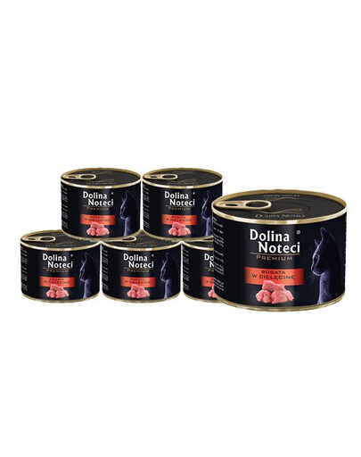 DOLINA NOTECI Premium Alimento per gatti adulti ricco di carne di vitello 12 x 185g