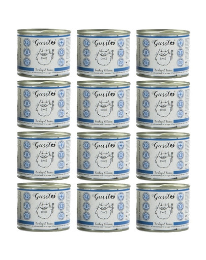 GUSSTO Cat Fresh Turkey & Tuna cibo umido per gatti tacchino e tonno 12x200 g