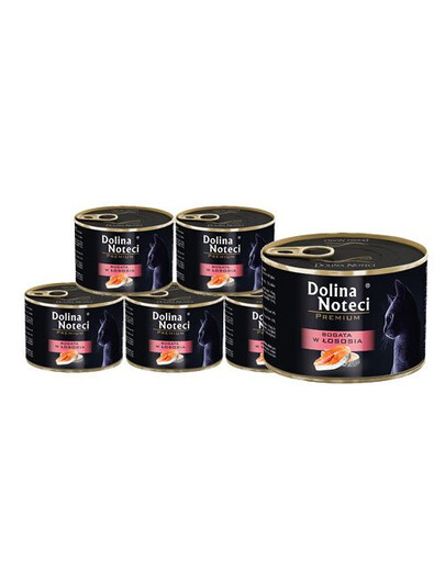 DOLINA NOTECI Premium ricco di salmone per gatti adulti 12 x 185g