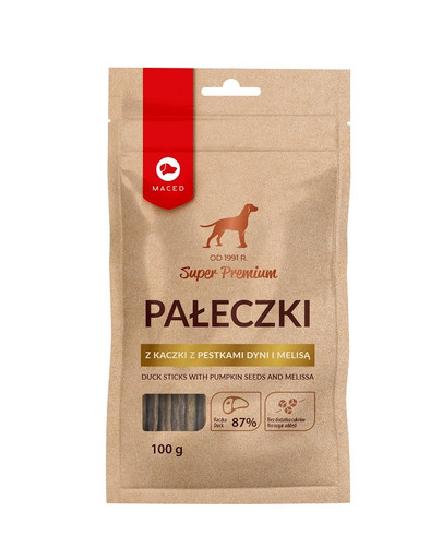 MACED Super Premium Bastoncini di anatra con semi di zucca e melissa 100 g