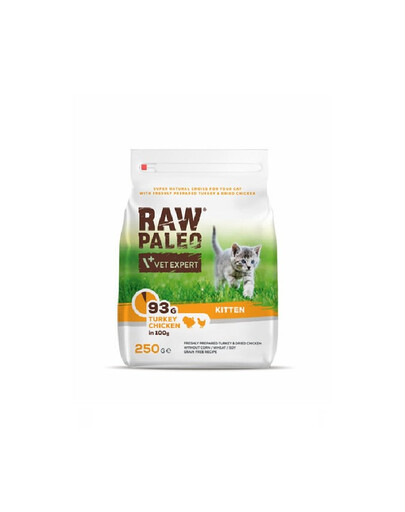 VETEXPERT Raw Paleo Adult Cat Turkey&Chicken per gattini tacchino e pollo 250g