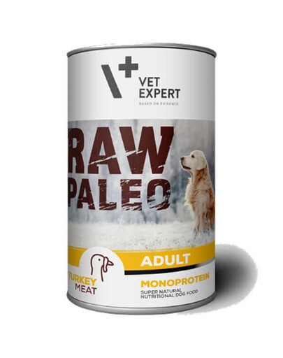 VETEXPERT RAW PALEO Adult turkey 400g cibo umido tacchino