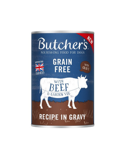 BUTCHER'S Original Recipe in Gravy cibo per cani, polpettine di manzo in salsa, 400g