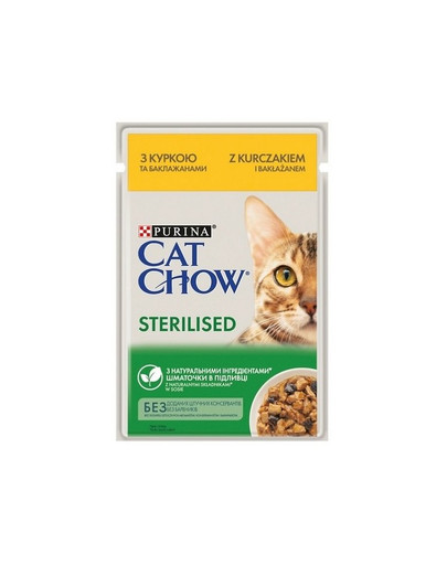 CAT CHOW Sterilised Pollo e melanzane in salsa 85 g