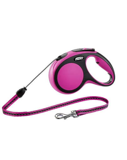 FLEXI Guinzaglio automatico New Comfort S Corda 5 m Rosa