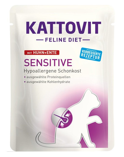 KATTOVIT Feline Diet Sensitive Pollo e anatra 85g