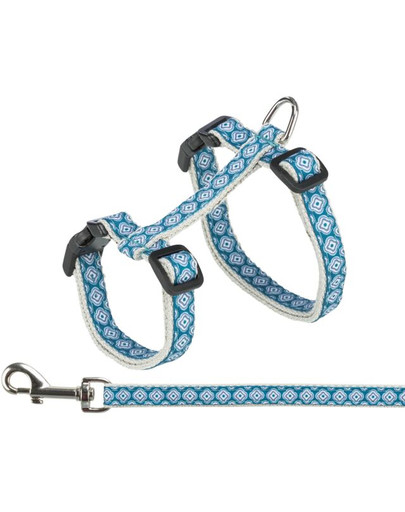 TRIXIE Pettorina con guinzaglio per gatti, grigio/blu