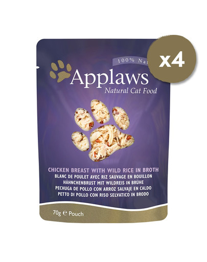 APPLAWS Cat Pouch 12 x 70 g cibo umido per gatti con pollo e zucca