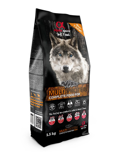 ALPHA SPIRIT Alimento completo secco-morbido per cani Multiprotein 1,5 kg