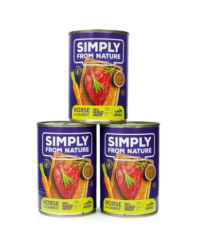 SIMPLY FROM NATURE Cibo umido senza cereali per cani di tutte le razze e le età  3 x 400g
