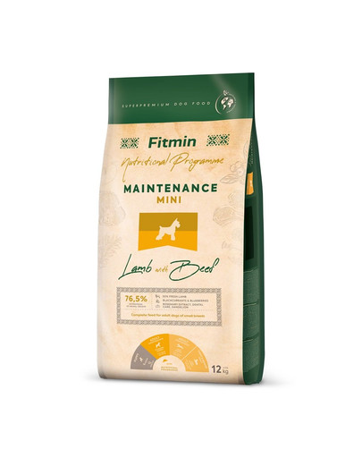 FITMIN Dog Nutritional Programme Mini Maintenance Lamb&Beef 12 kg per cani adulti di piccola taglia